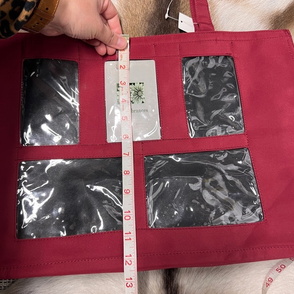 Red photo 5 pictures window tote bag NEW - Picture 5 of 7